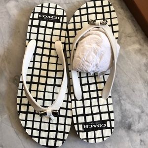 NIB Coach flip flops size 9